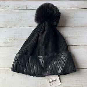 5/$25 NWT BP Poof Beanie Shiny Black